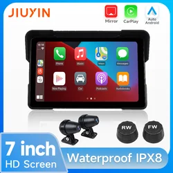 7Inch Portable Motorcycle Navigation Gps Wireless Carplay Android Automatic Ipx7 Waterproof Bt Touch Monitor Jiuyin