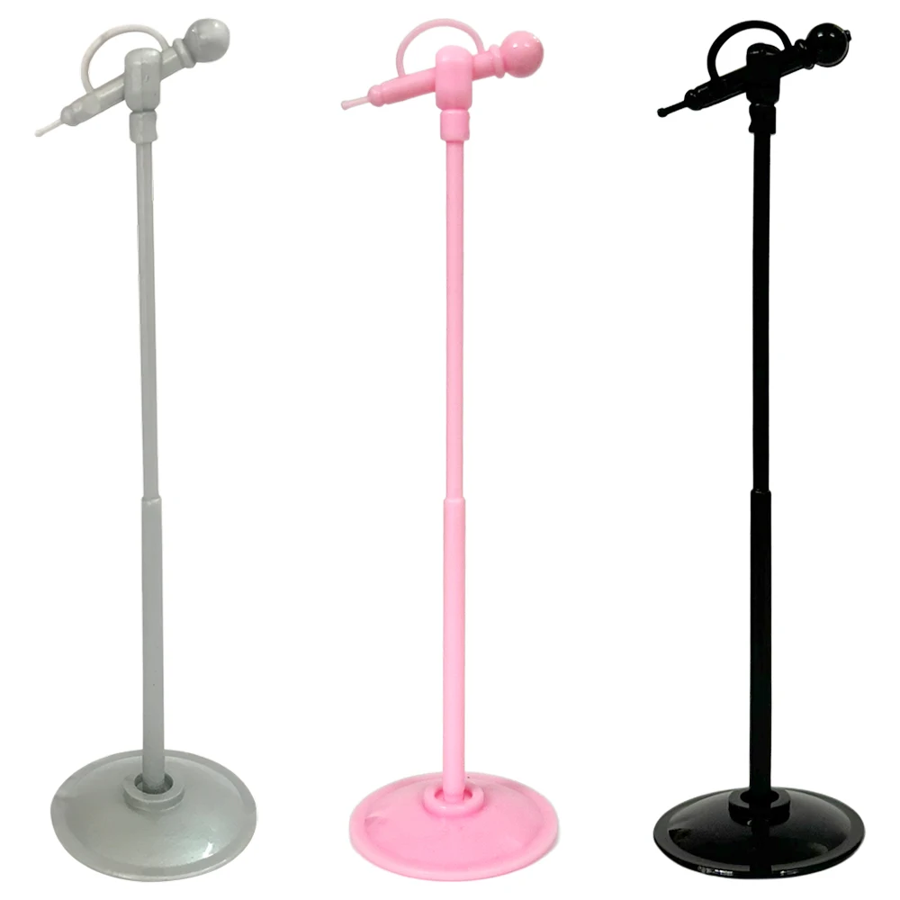 NK 15 Pcs 3 Colors Princess Stage Standing Plastic Microphone For 1/6 Dolls Accessories For 11.5-inch Doll DIY Children Toy Gift