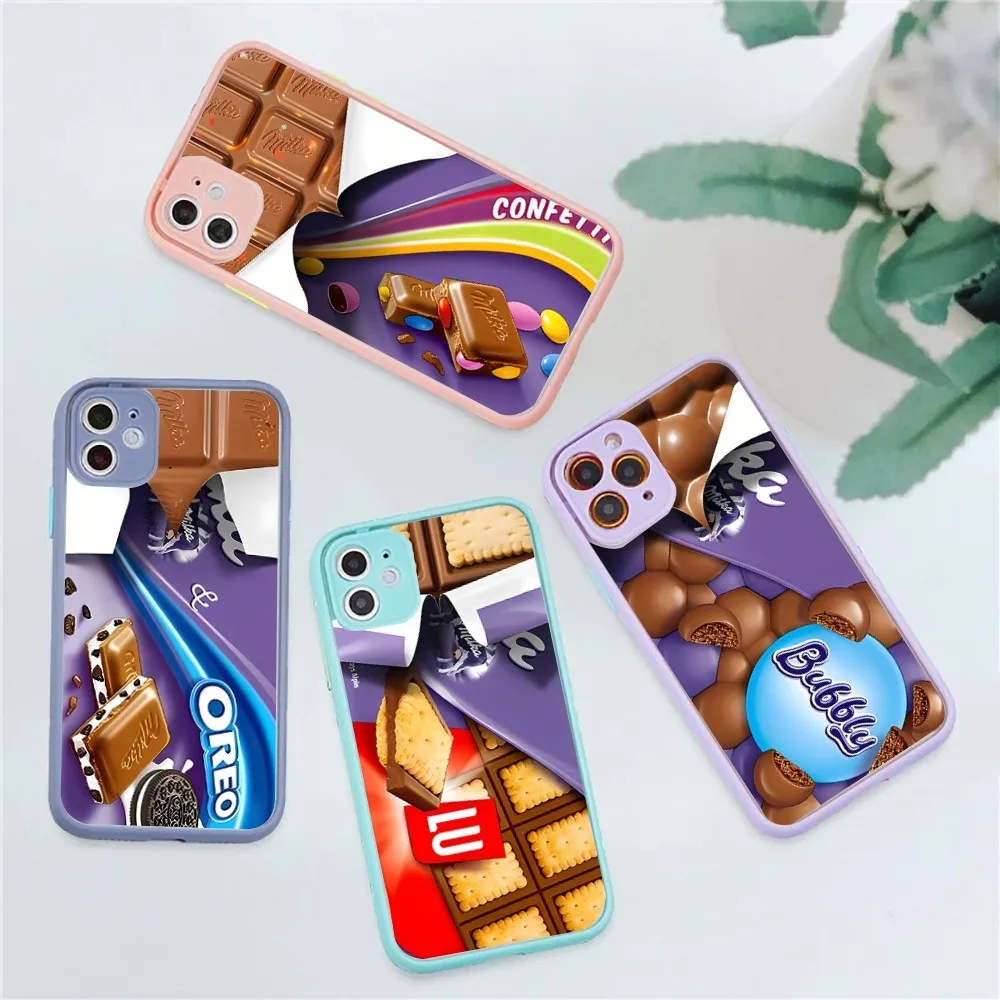 Chocolate Milka Box Phone Case For IPhone 14 11 12 13 Mini Pro Max 8 7 Plus X XR XS MAX Translucent Matte Cover