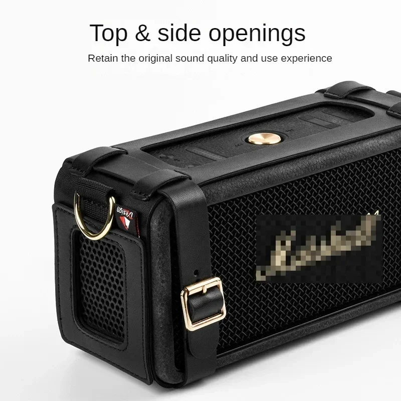 PU Travel Carrying Strap Case Removable Carrying Pouch Travel Protective Cover Case for Marshall Middleton Portable BT Speaker