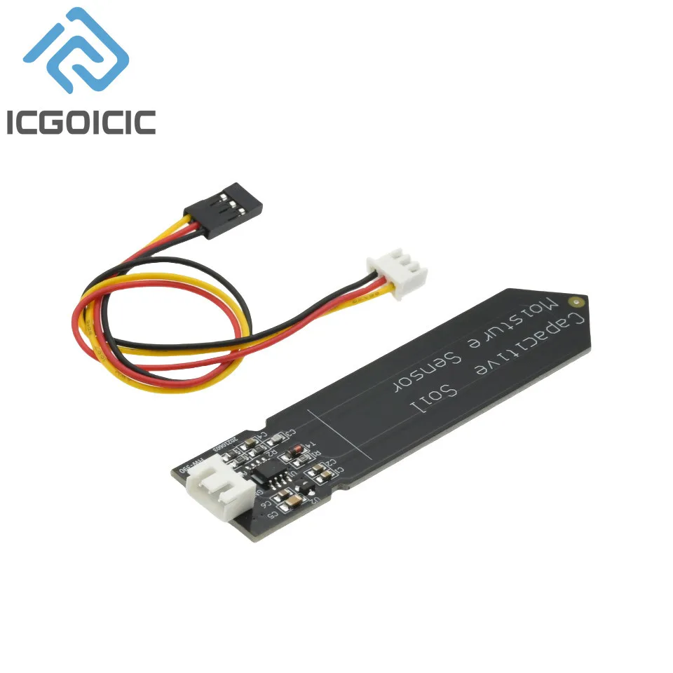 Capacitive Soil Moisture Sensor Module Not Easy to Corrode Wide Voltage Wire 3.3~5.5V Corrosion Resistant W/ Gravity for Arduino