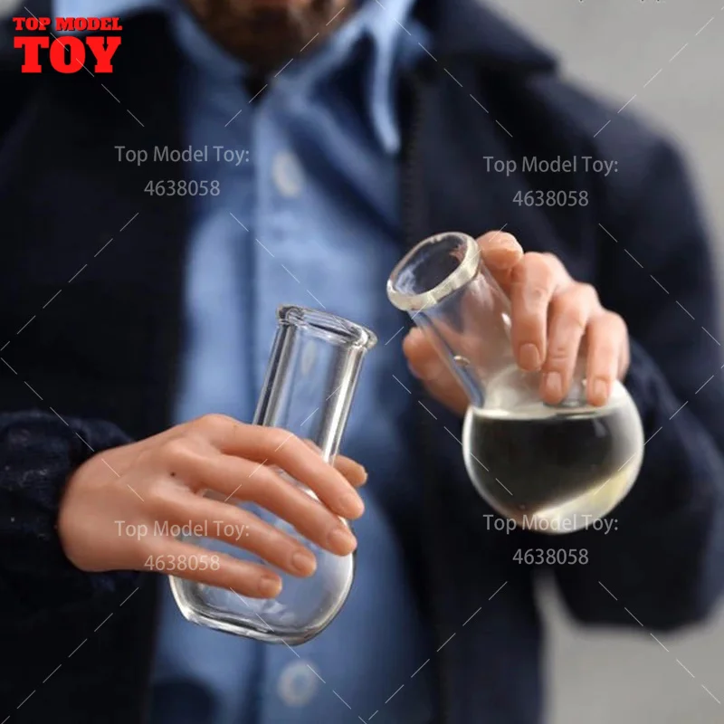 1/6 Scale Transparent Flask Glass Bottle Chemical Experiment Tools Scene Accessory Model for 12'' Soldier Action Figure Dolls