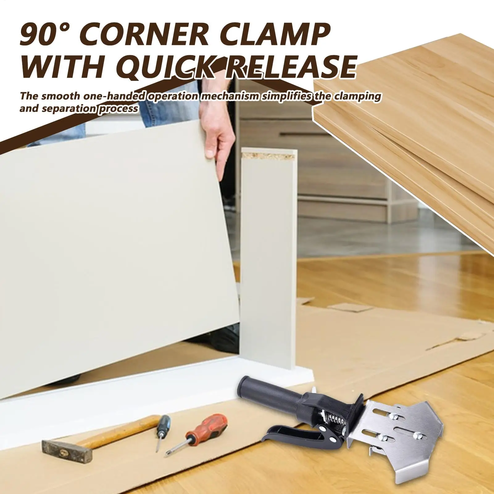 Braçadeira de canto de 90 graus ajustável, ferramenta de bloqueio de liberação rápida, braçadeiras de canto ajustáveis para carpintaria, estrutura de carpintaria