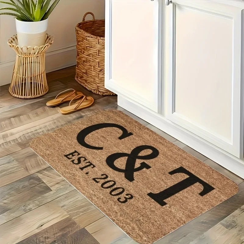 

1PC EST.Legacy Pattern Kitchen Rug Non-Slip Door Mat Pop design Bathroom Rug Bath Mat Carpet for Home Sink Laundry ecoreeree