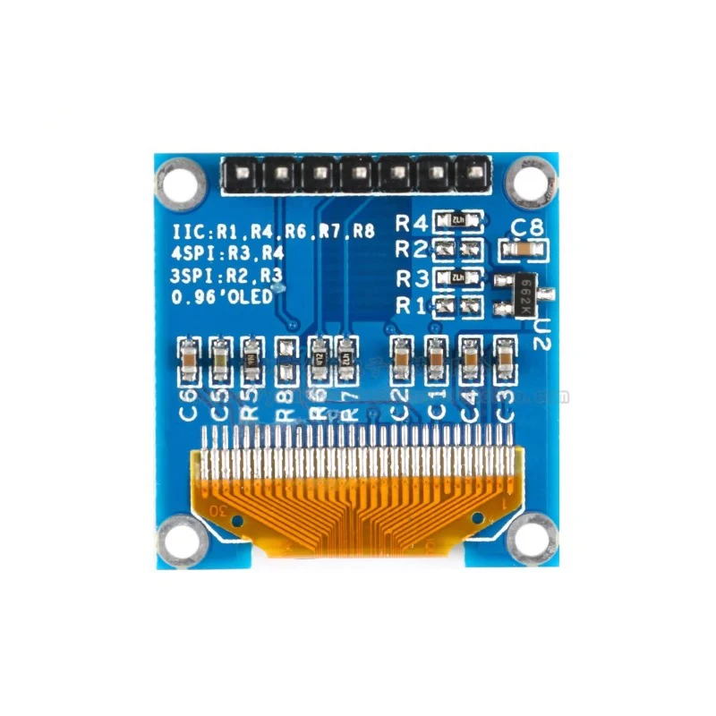 Layar OLED 0.91/0.96/1.3 Inci Modul LCD IIC/SPI Layar Seri LCD Putih/Biru/Kuning dan Biru