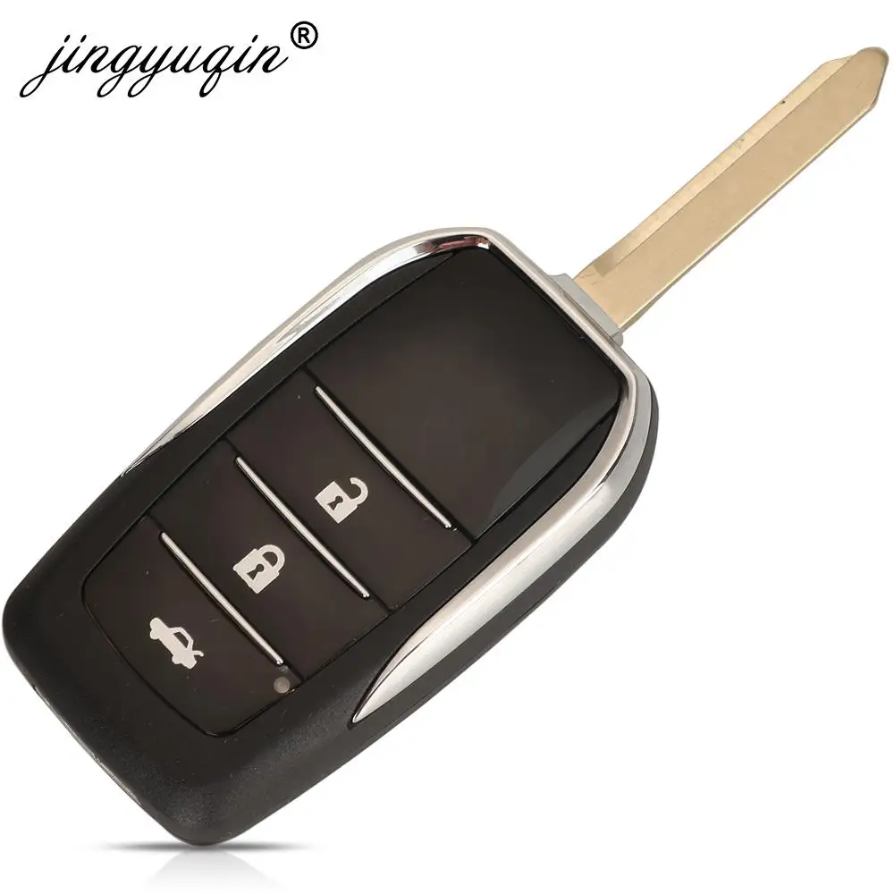 jingyuqin Modified Flip Remote Key Shell Case Fob for Toyota Camry Corolla Prado 120 RAV4 Kluger Previa FJ Cruiser Land Cruiser