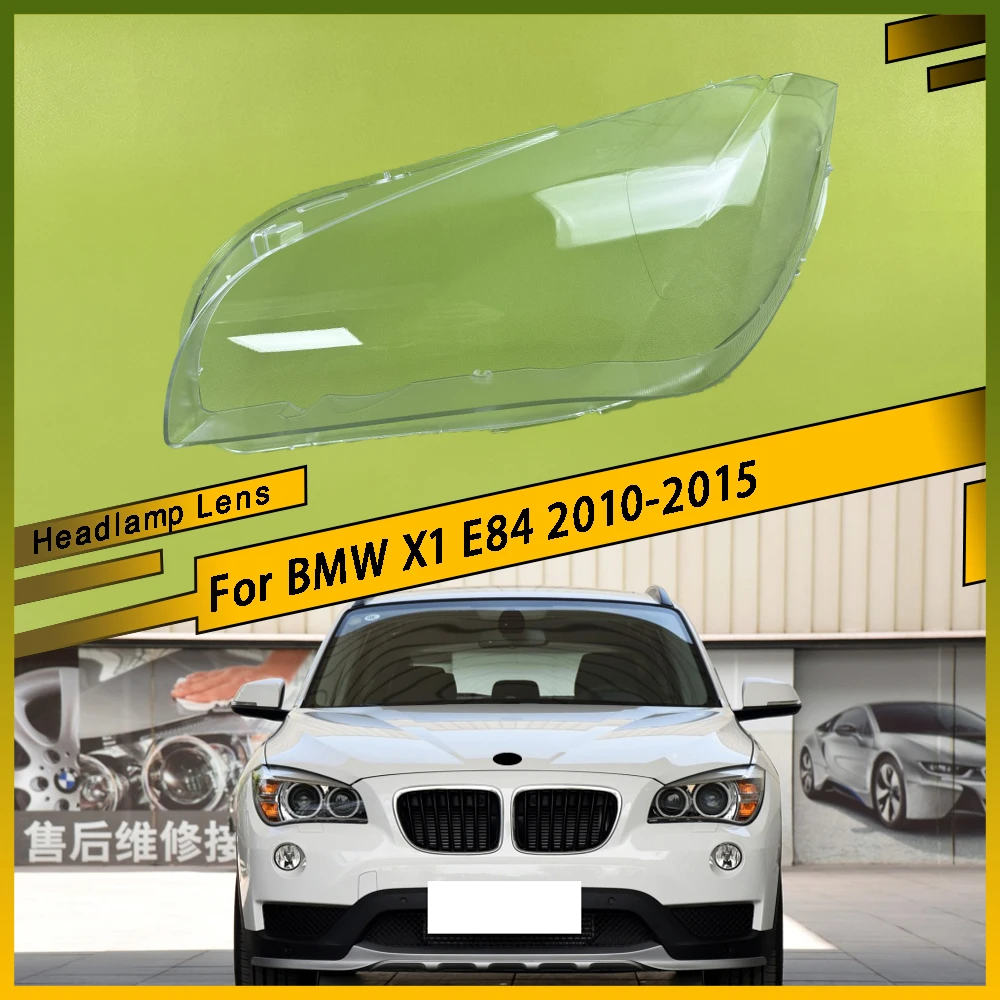 

Auto Car Transparent Lampshade Lamp Shell Front Car Glass Lens Case Headlamp Caps Headlight Cover For BMW X1 E84 2010 - 2015