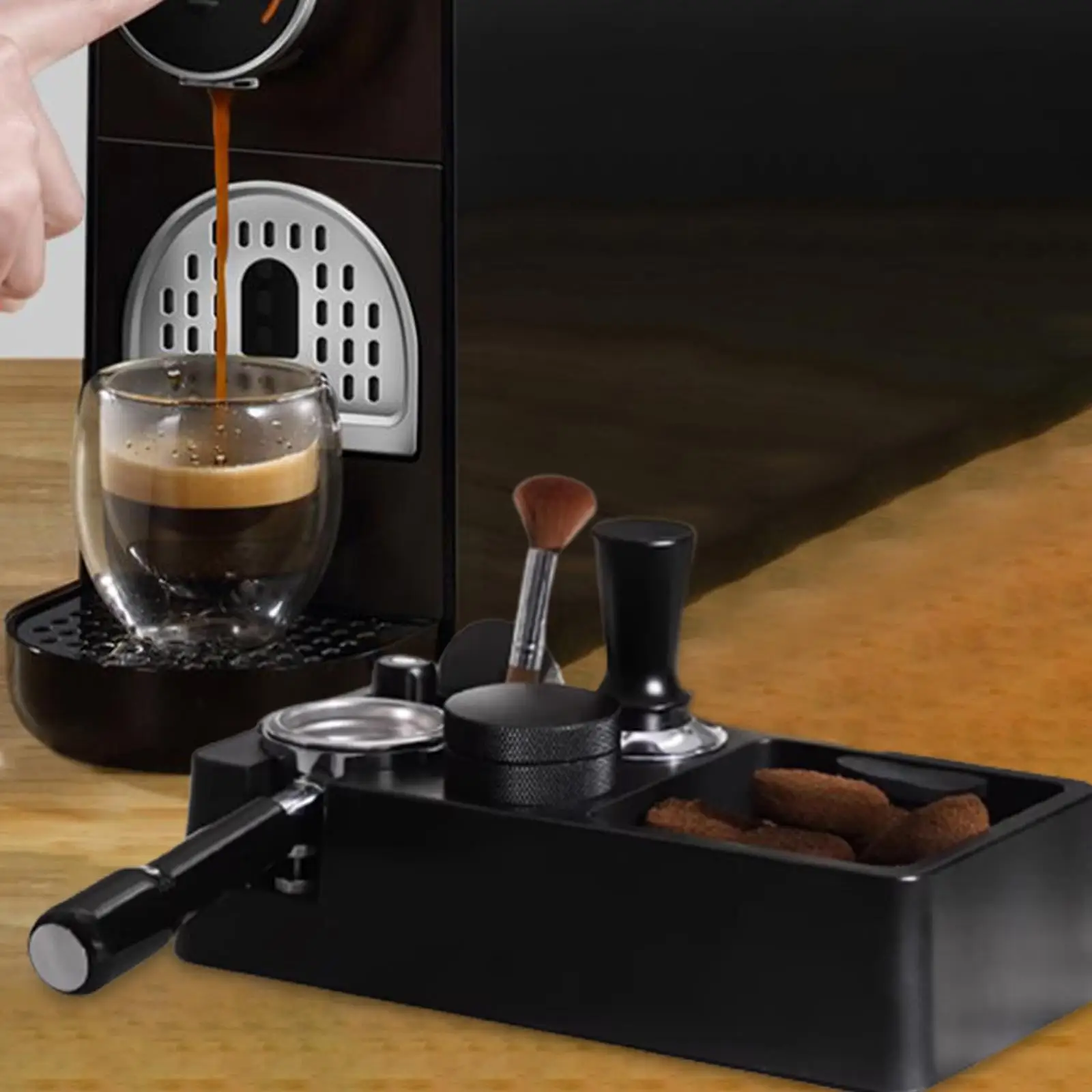 Espresso Knock Box Portafilter Tamper Station for Barista Accessories
