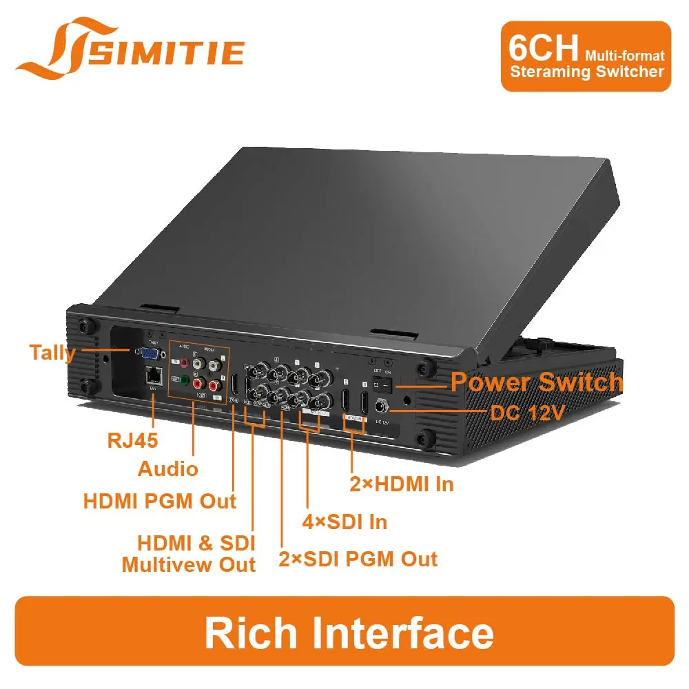 Nuovi arrivi Switcher video Mixer Mini registrazione video Controller a 6 canali con USB tipo-c per streaming Ptz