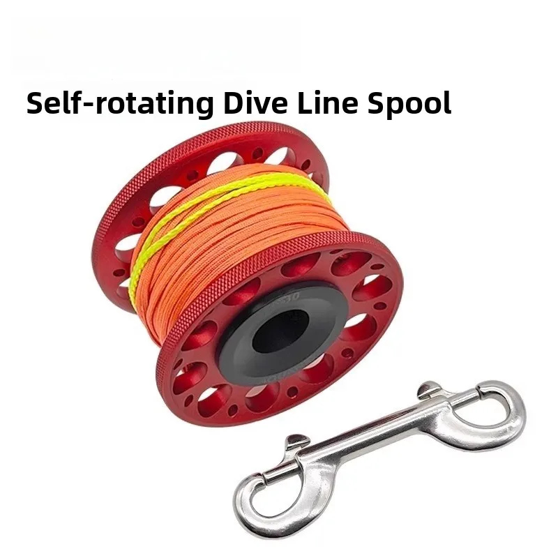 علم نايت سكوبا للغوص مع محور عجلة من سبائك الألومنيوم وسلك مسطح مضاد للالتفاف بطول 30 متر للرياضات تحت الماء والأنشطة الخارجية