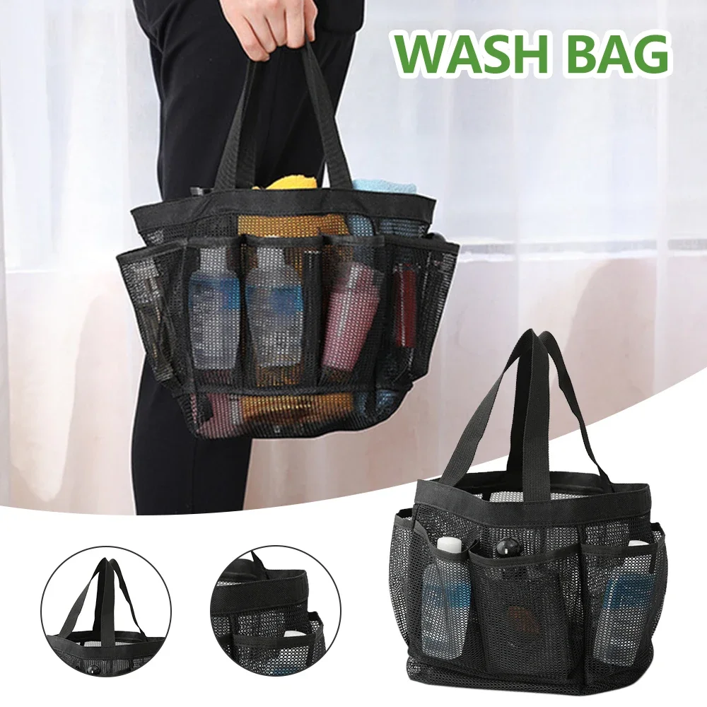 Shower Basket Portable Hanging Toilet Bag Breathable Toilet Box Storage Bag Suitable for Bathroom College Dormitory Gym Camping