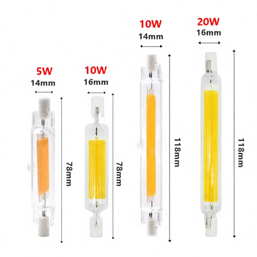 Outdoor Lighting Glass Replacement - Ściemnialna żarówka LED R7S COB w