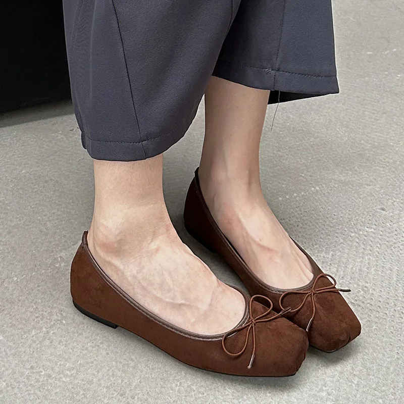 Luxury Fashion Butterfly-Knot Ladies Flat With Shoes Female Slides Silk Footwear Shallow Ballet Flats Dance Shoes For Women