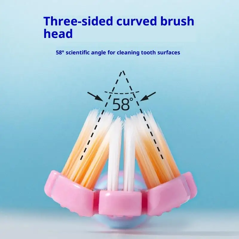

2Pcs Stereo Three-Sided Toothbrush Ultra Fine Soft Hair Adult Toothbrush Deep Cleaning Detail Gaps Cleaning Health Oral Care