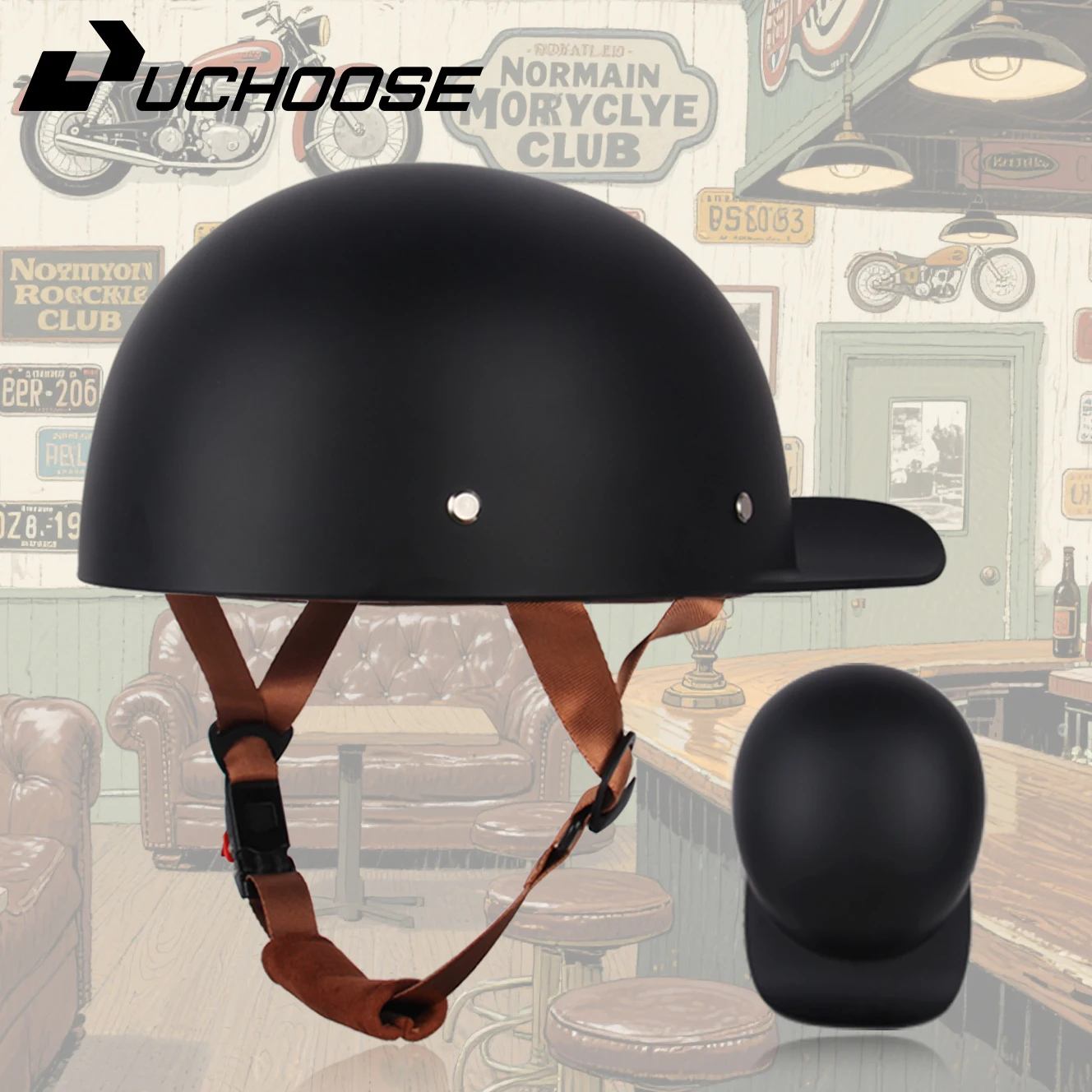 Vintage men's baseball caps motorcycle retro helmets ladybug helmets electric car baseball caps half helmets