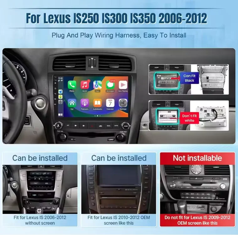 

10 Inch Android 13.0 2GB+32GB For Lexus IS250 IS300 IS350 2006-2012 Car GPS Navi Multimedia Player Radio Tape Head Unit Carplay