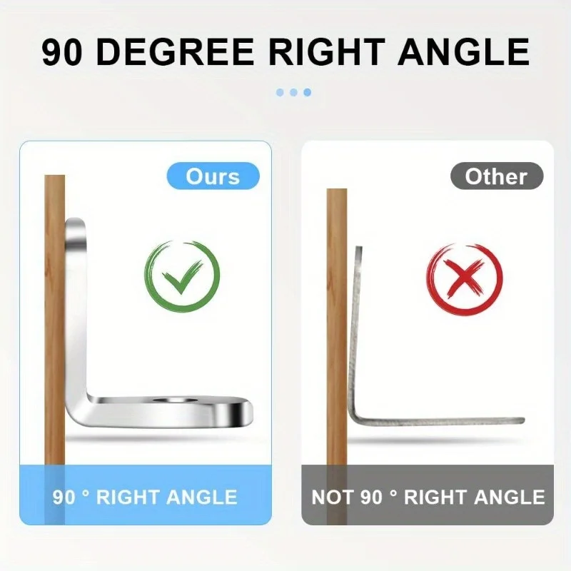 40 supports en L en acier inoxydable, petit attelle d'angle à Angle droit pour étagères, meubles en bois, chaise, tiroir avec 80 vis