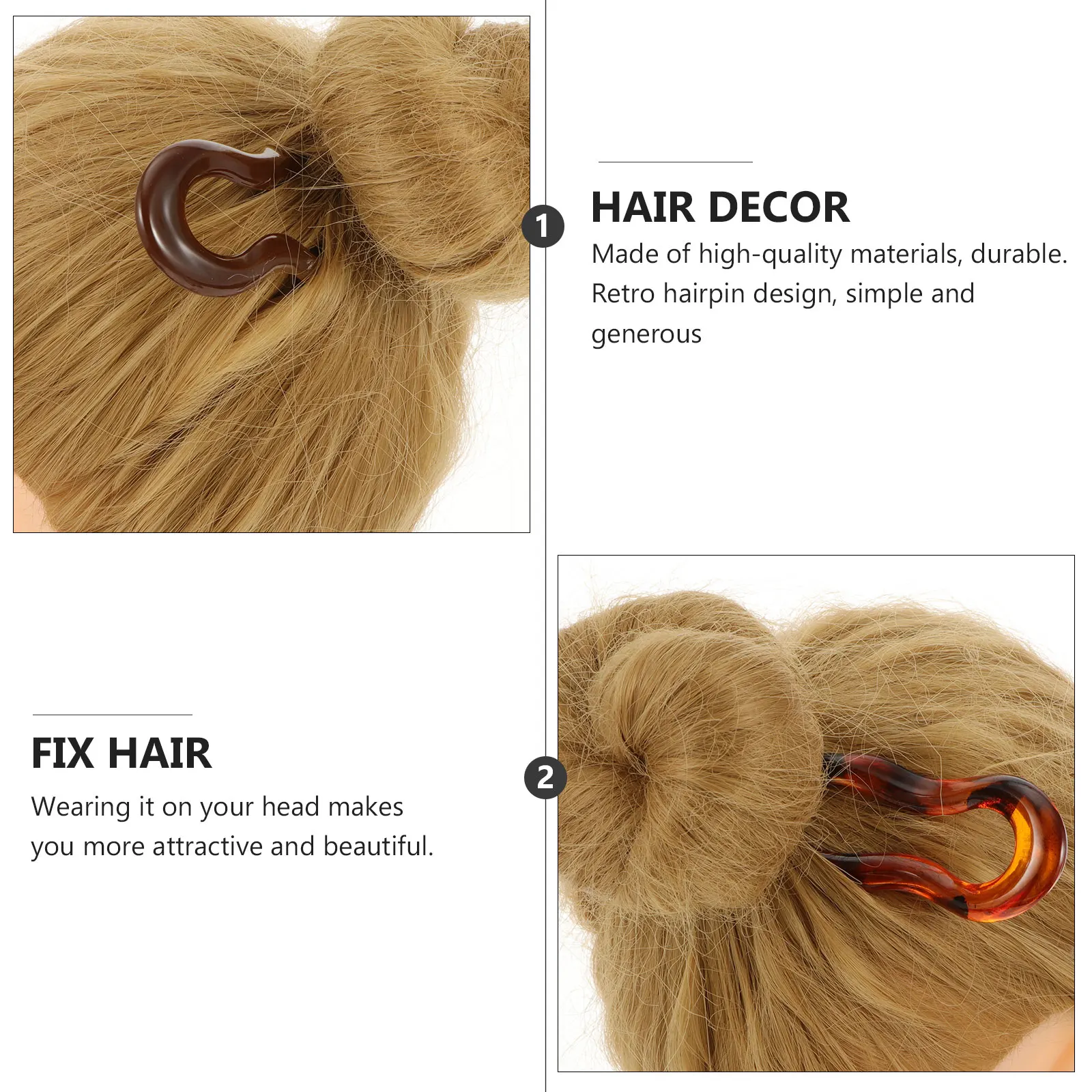 

7pcs Vintage Pattern U-Shaped Hair Clips Premium Hair Sticks For Women Elegant Wavy Hairpins Retro Accessories For