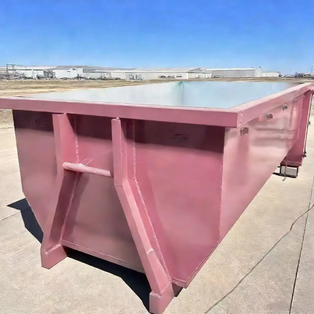 Durable Hook Lift Bin Thickened Steel Full Welded Structure for Long Service Life Hook Lift Dumpster with Wheels