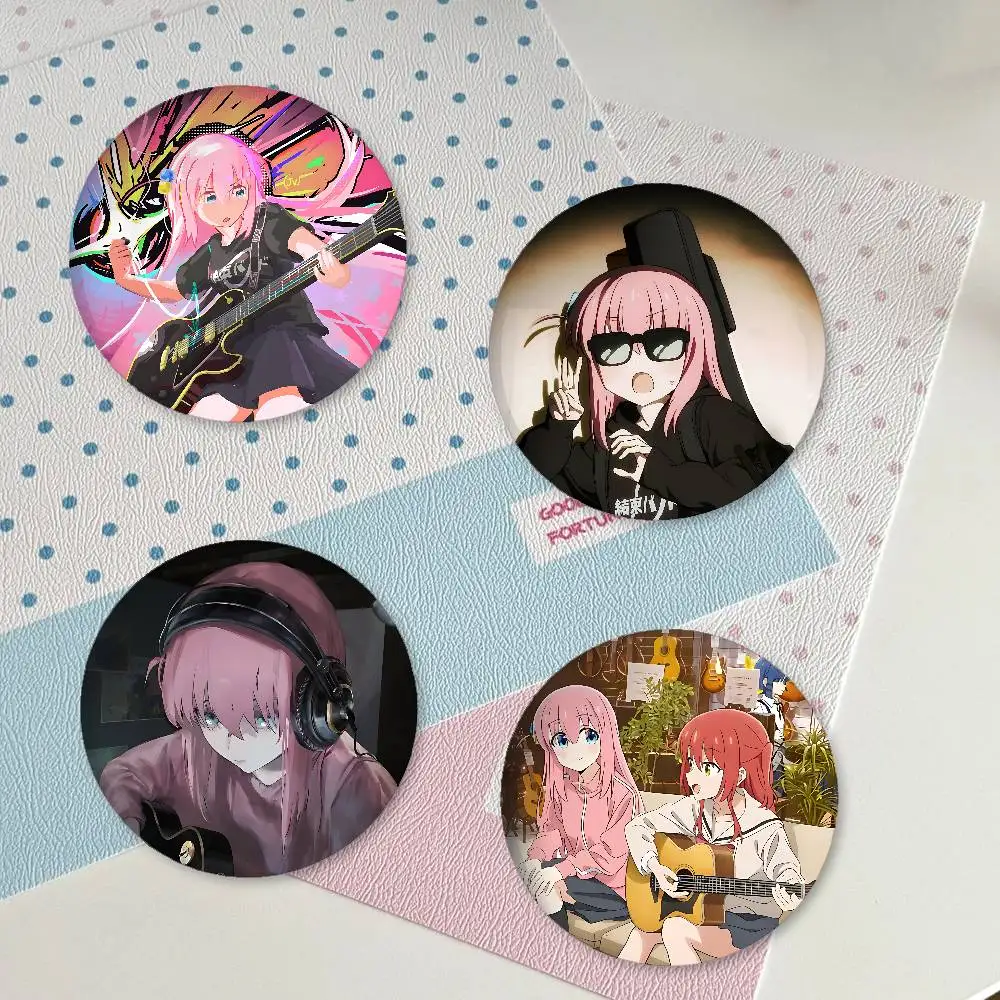 B-Bocchi The R-Rock Premium Tinplate Round Lapel Pins: Cute Badge Brooches For Shoulder Bag Accessories, Souvenir Gifts