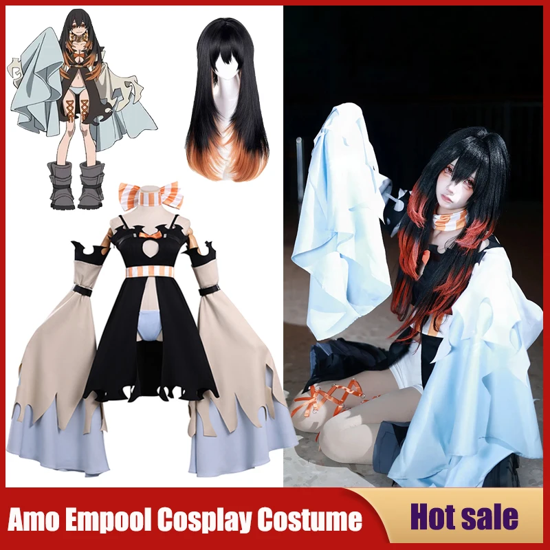 

Anime Gachiakuta Cosplay Costume Amo Empool Sexy Dress Scarf Shorts Sleeves Long Wig Full Set Carnival Party Women Girls Outfit