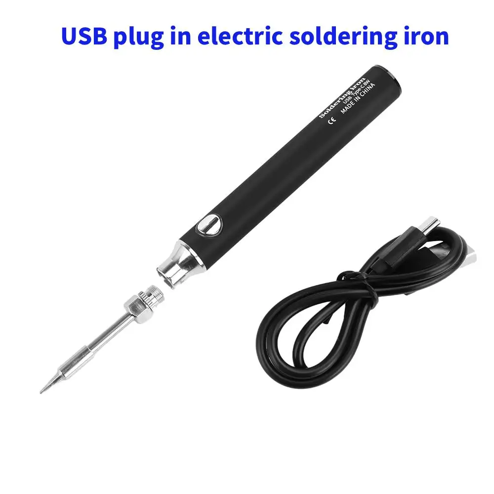 Mini USB Typ-C Lötkolben mit 3-stufig Einstellbarer Temperatur, Tragbarer Elektronischer Schweißstift zum Einstecken