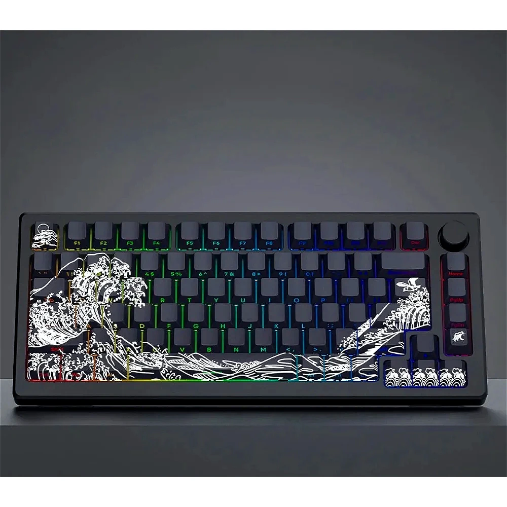 

Ukiyo-e Side-engraved Translucent Cherry Keycaps PBT Small Set for 60/64/84/98/108 Gaming Mechanical Keyboard MX Switch