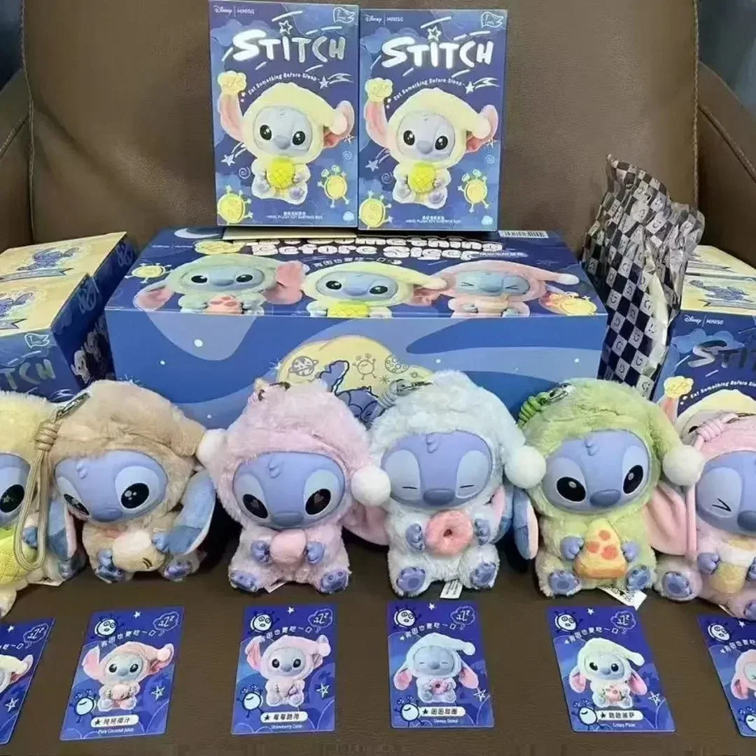 Disney Nowa Seria Stitch Jedz Coś Przed Snu, Figurka Winylowa w Torebce Niespodzianka, Urocza Pluszowa Zabawka, Mystery Box, Prezent Niespodzianka