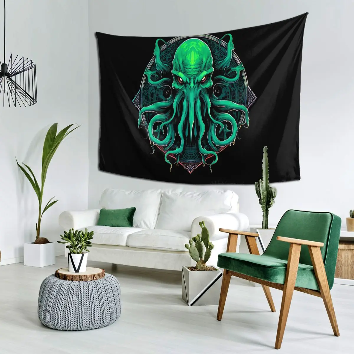 Great Cthulhu Tapestry Art Wall Hanging Aesthetic Home Decoration Tapestries for Living Room Bedroom Dorm Room