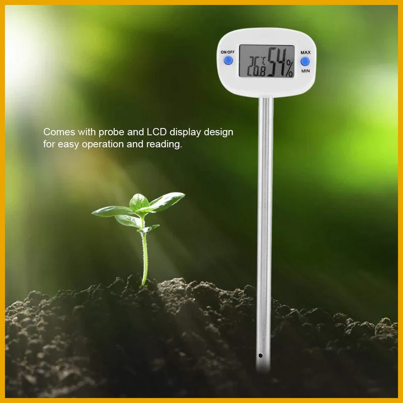 TA290 LCD Digital Soil Thermometer Hygrometer Moisture Meter Temperature Humidity Tester With Probe For Home Gardening Farming