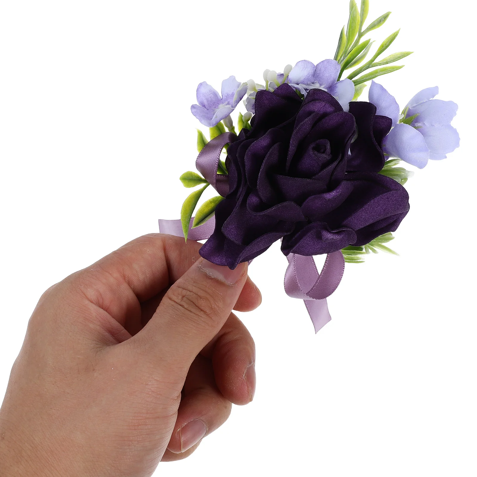 

Artificial Rose Corsage Boutonniere Wedding Party Prom Flowers Pin Brooch Elegant Design Lightweight