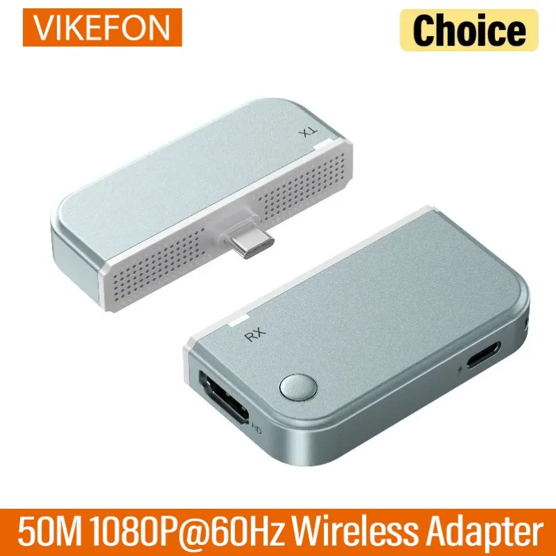 ชุดอุปกรณ์ส่งสัญญาณและรับสัญญาณวิดีโอไร้สาย HDMI 50 เมตร รองรับความละเอียด 1080P สำหรับแล็ปท็อป พีซี จอภาพ และโปรเจคเตอร์