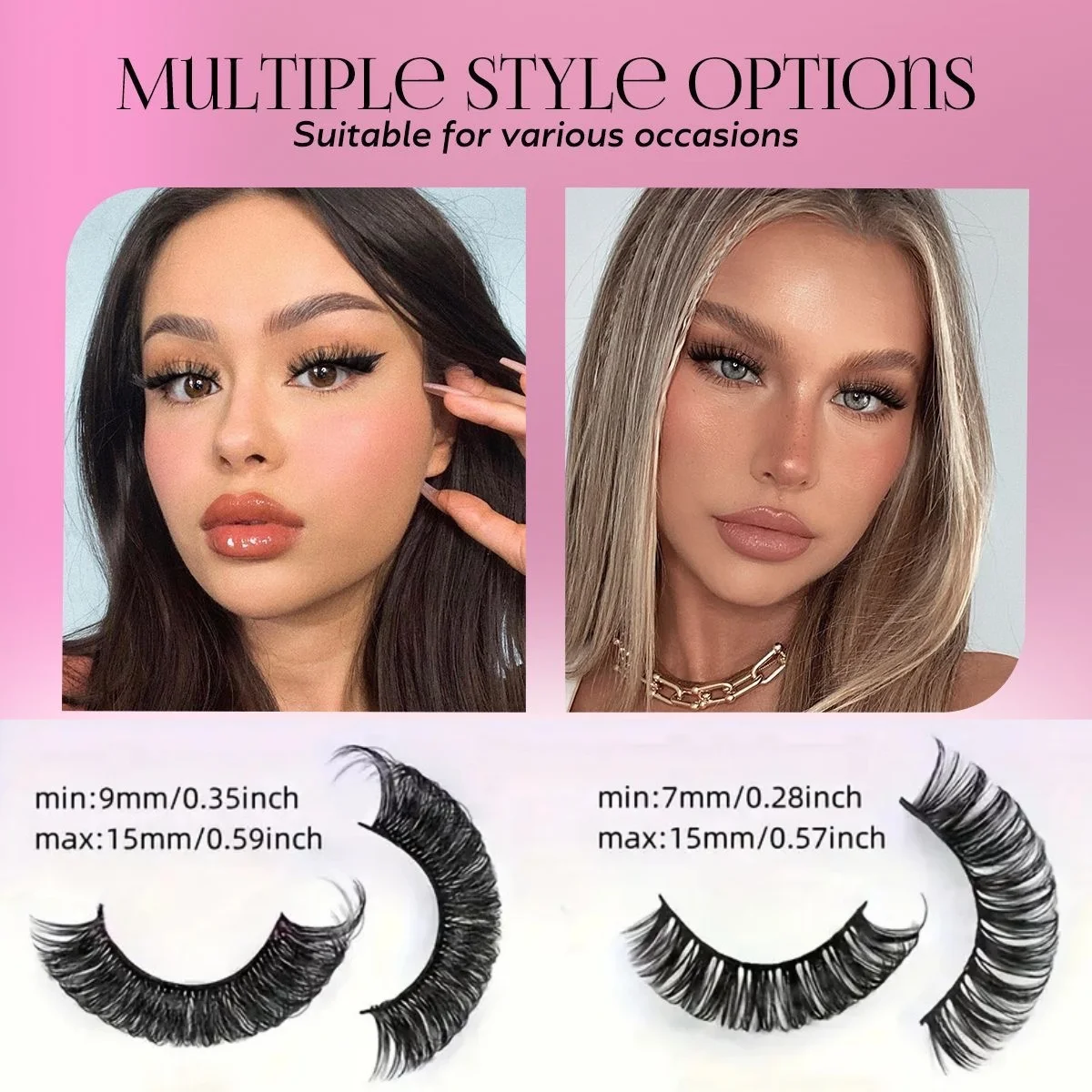 20 paia 4 stili misti ciglia finte ciglia a strisce russe D Curl vapore aspetto naturale 16mm ricci ciglia finte visone come ciglia