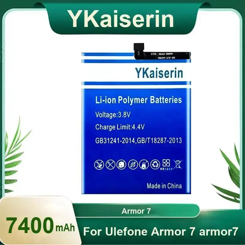 

YKaiserin 7400mAh for Ulefone Armor 7 Portablet Battery New 6.3inch for ULEFONE Armor 7 Mobile Phone Batteries + Track Warranty