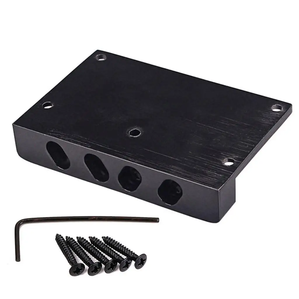 Four String Bass Bridge Black Easy Install for 4 String Electric Bass Bridge Accessories and Repair