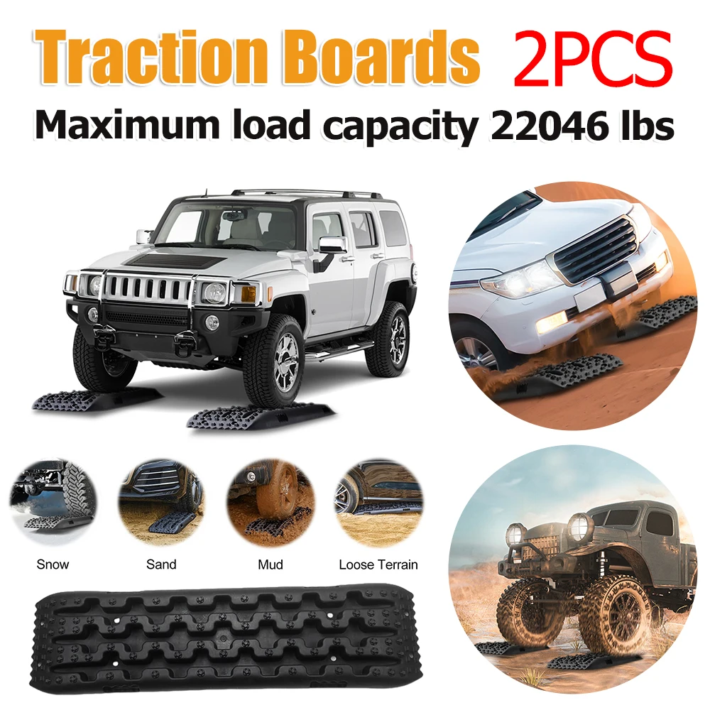 

2PCS Traction Board 10 Ton Anti-Skid Emergency Traction Mat Car Emergency Escape Mat Mud Sand Traction Assistance for Vehicles