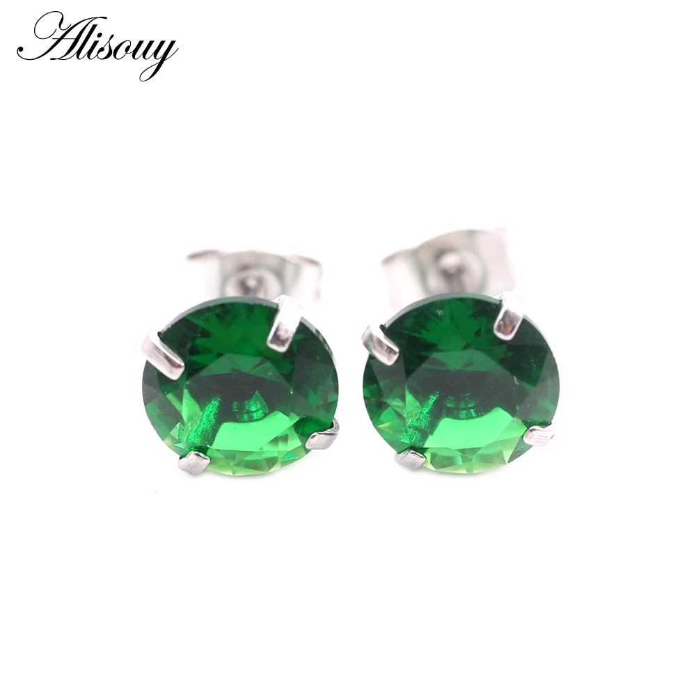 2pcs Gold Color CZ Crystal Ear Studs for Women