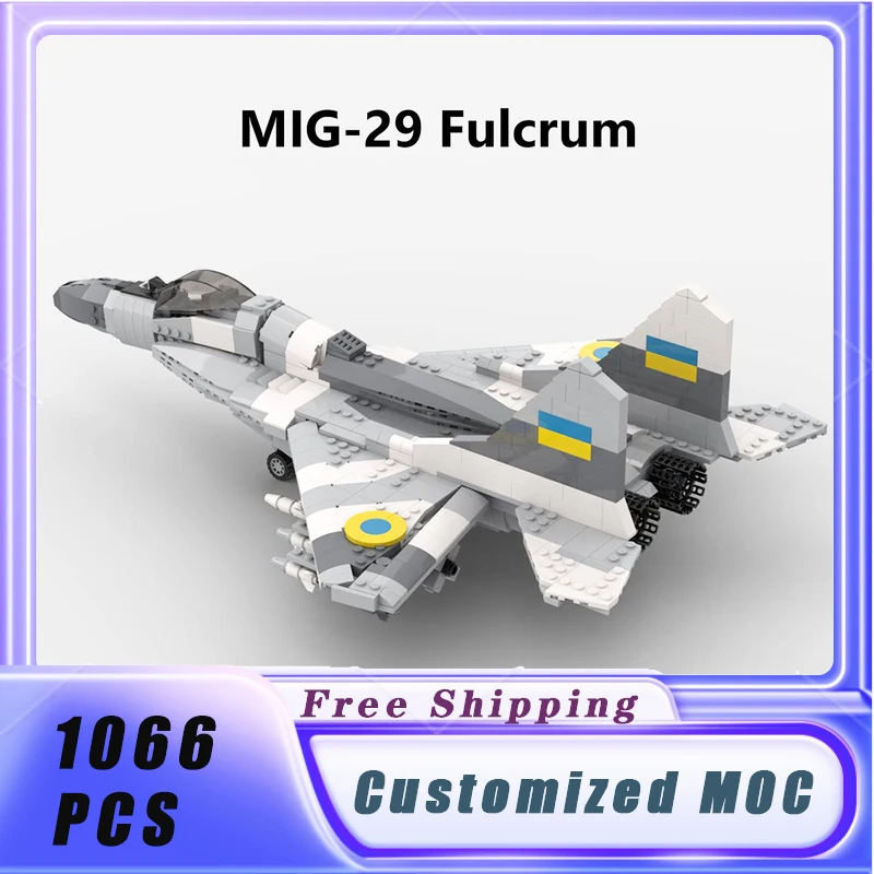 Military Equipment MOC MiG 29 Fighter Jet Building Blocks Assemble Model Display Children's Toys Gifts