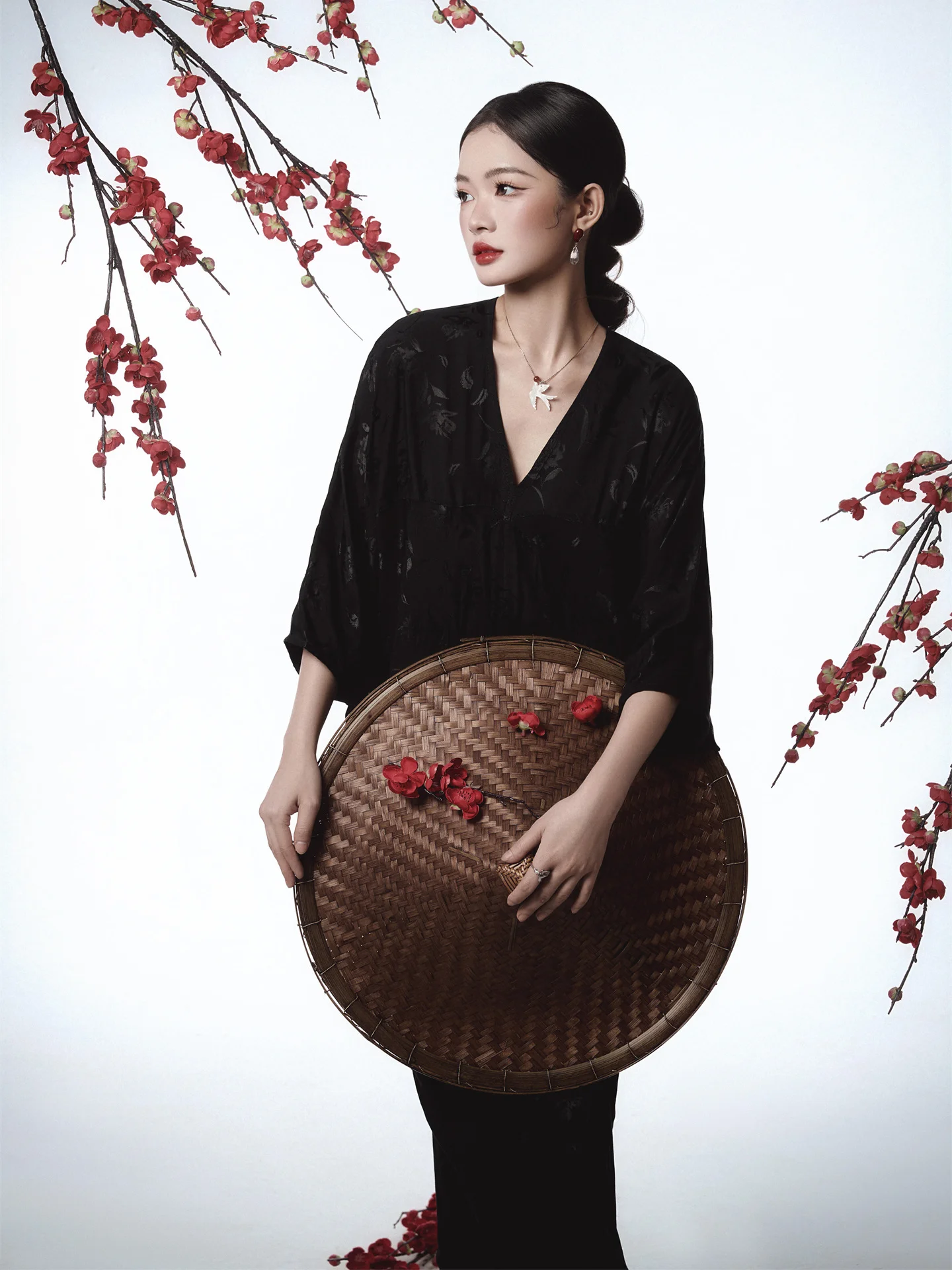 

Ele Oriental Portrait Photoaphy Costume Bla Artistic National Sle Studio Photoaphy Clothes for Women Spring Season