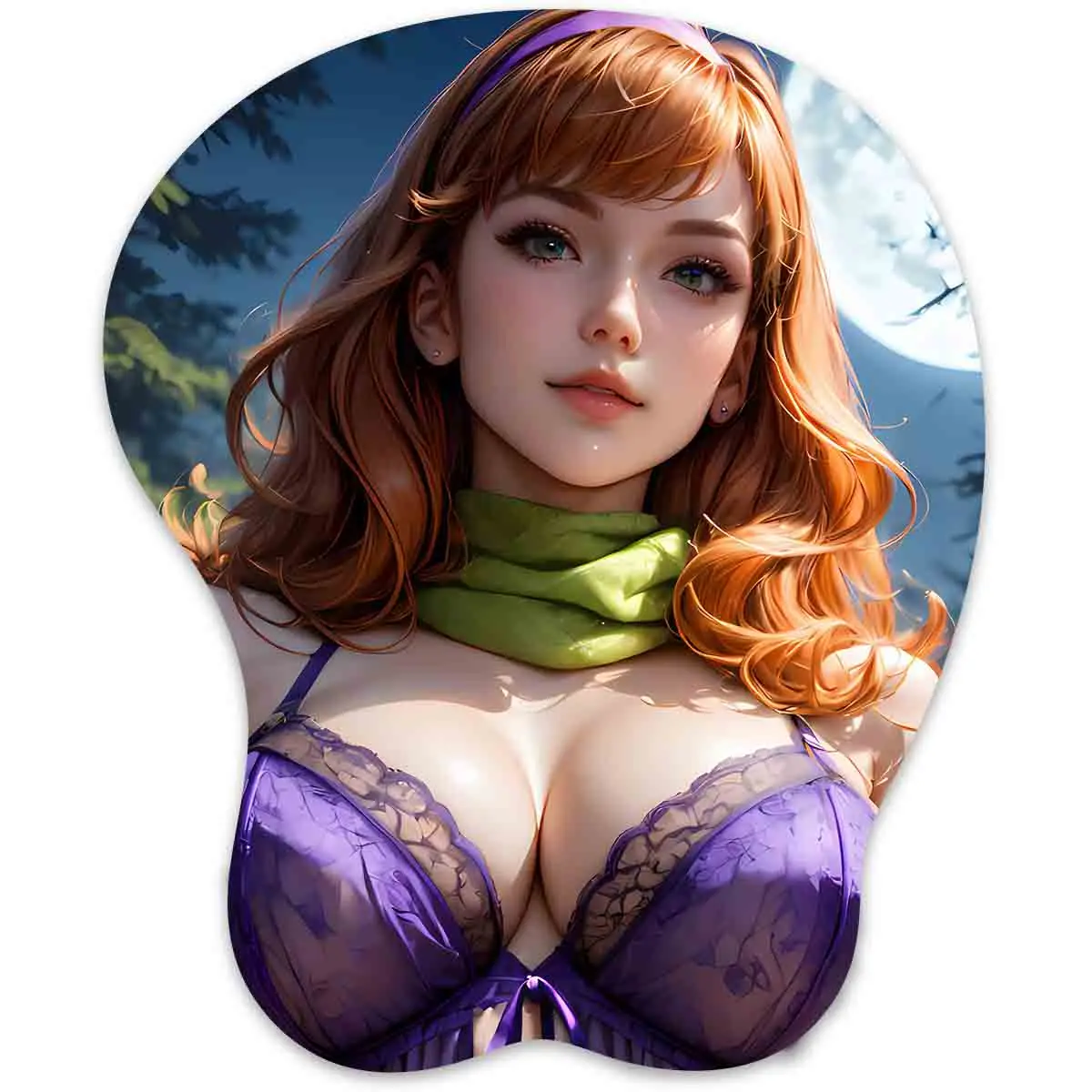لوحة ماوس ثلاثية الأبعاد (Daphne Blake) لوحة ماوس أوباي مسند معصم للألعاب على شكل رسوم متحركة مانغا لدعم المعصم وسادة ماوس