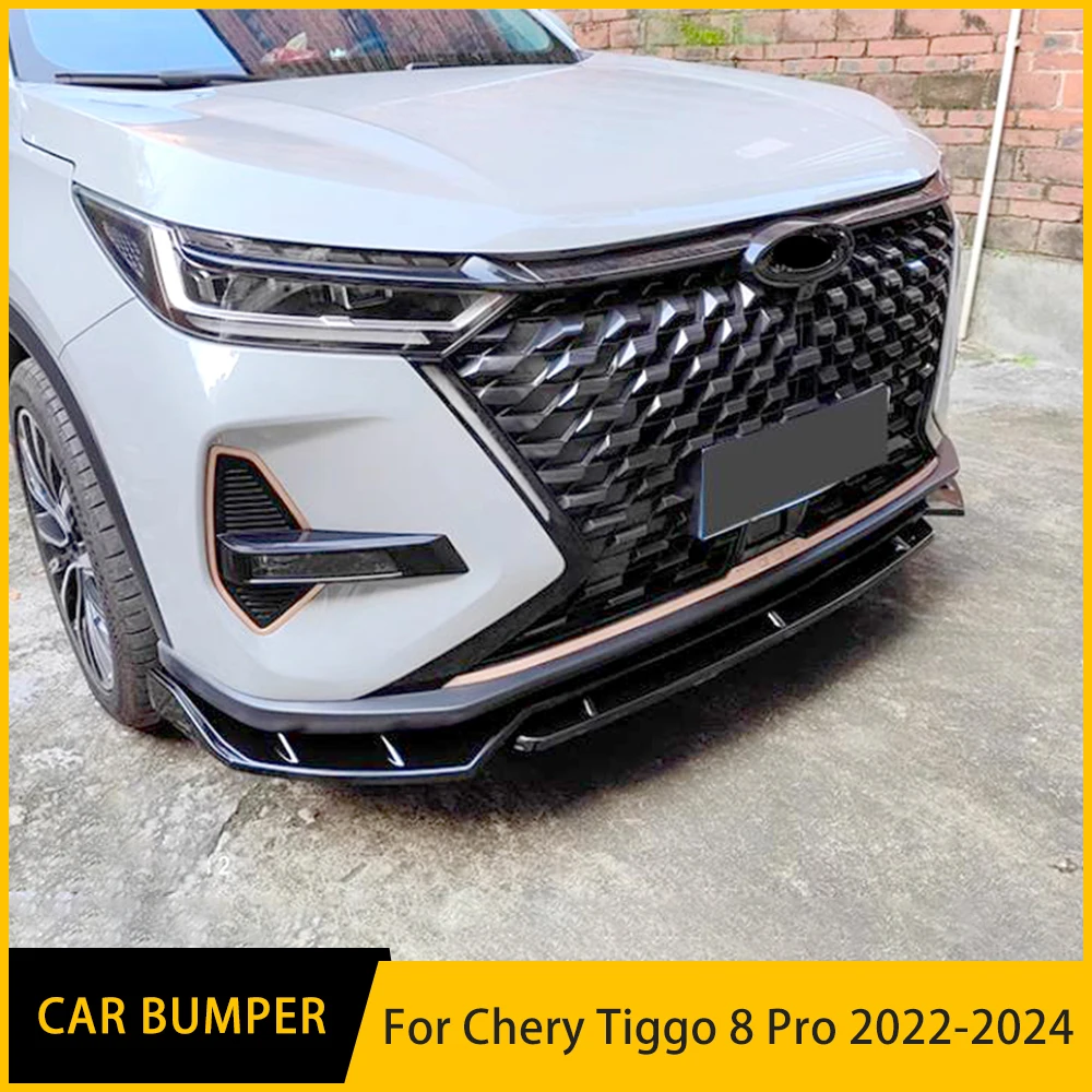 For Chery Tiggo 8 Pro 2022-2024 High Quality Modification Accessory Front Bumper Split Lip Body Kit Spoiler Diffuser Deflector