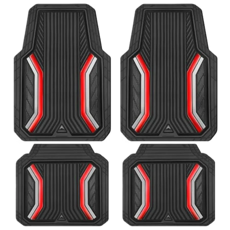 Heavy Duty Rubber Floor Mats for Car, Sporty Waterproof Deep Dish Car Mats, Universal Trim to Fit for SUV Truck Sedans Van, All
