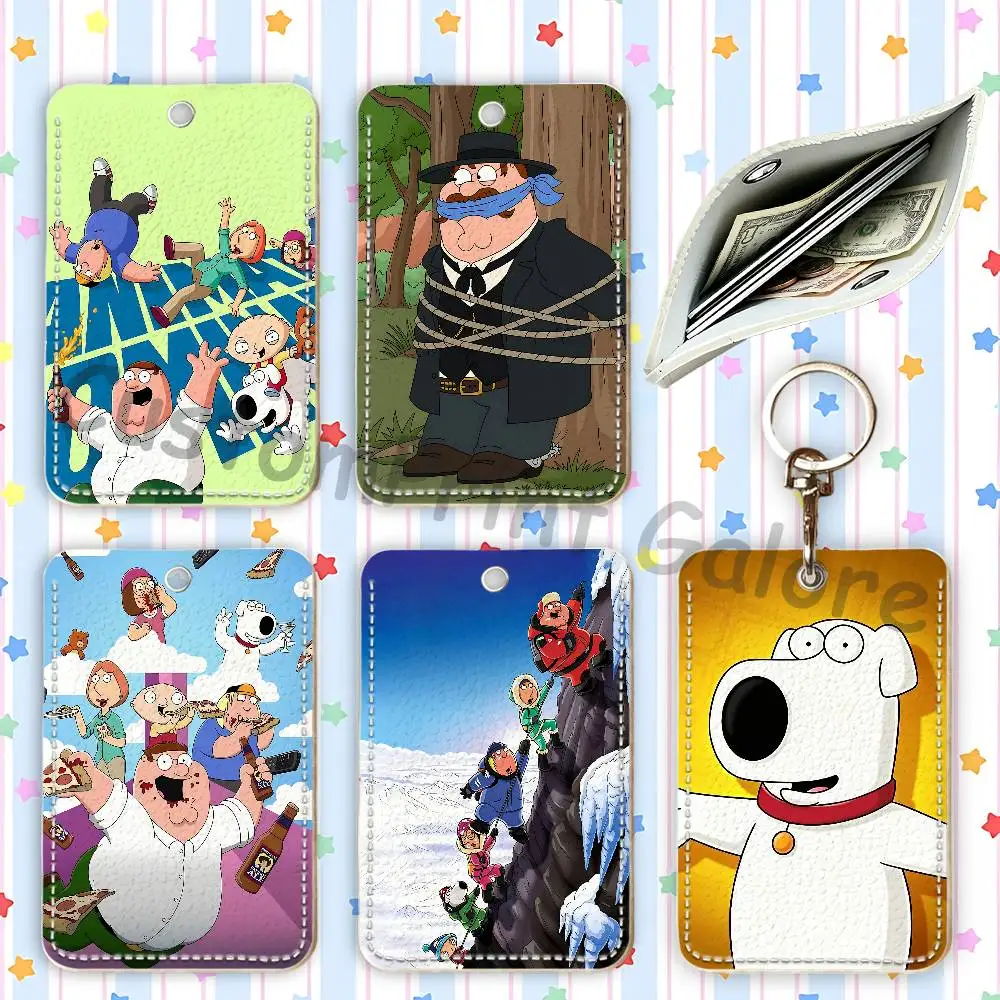 F-Familys Funny G-GuyES Sublimation Printed Leather Card Holder Key Ring Accessory Fashion Bag Charm  Protective Case