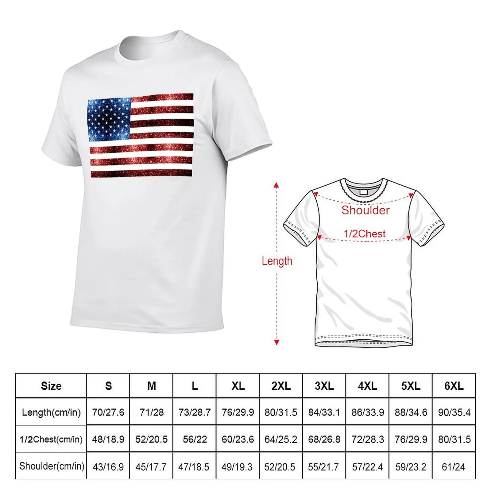 USA flag red blue faux sparkles glitters T-Shirt valentines boutique clothes shirts graphic tees mens tall t shirts