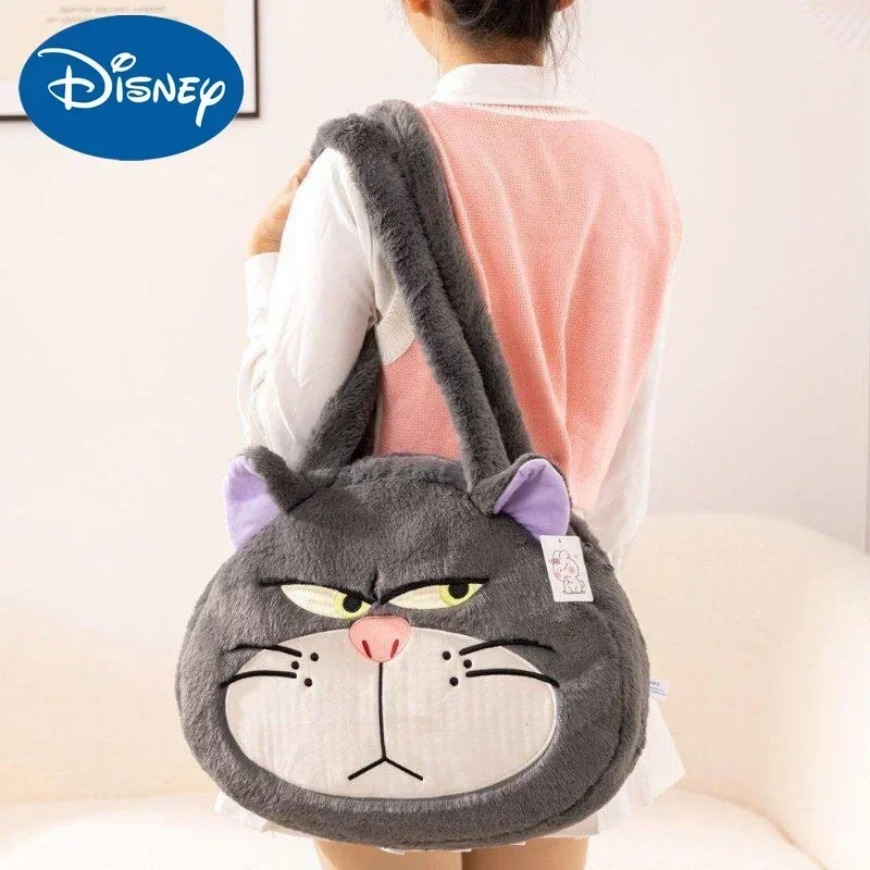 Disney Cinderella Bad Cat Lucifer Plush Handbag Kawaii Cartoon Animal Lucifer Anime Plushie Single Shoulder Bag Cute Xmas Gift