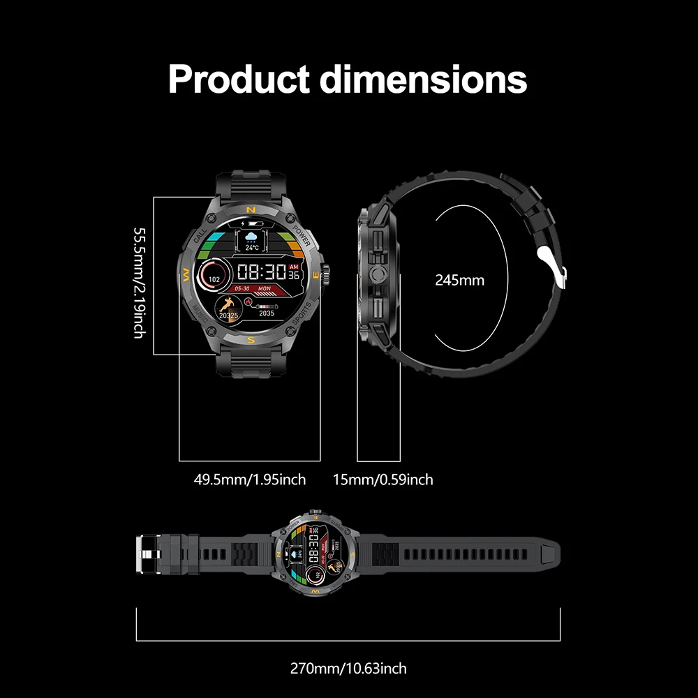 2026 New Smartwatch with Multiple Sports Modes GPS Tracking Wireless Calling Outdoor Waterproof Sports Smart Watch for Gift