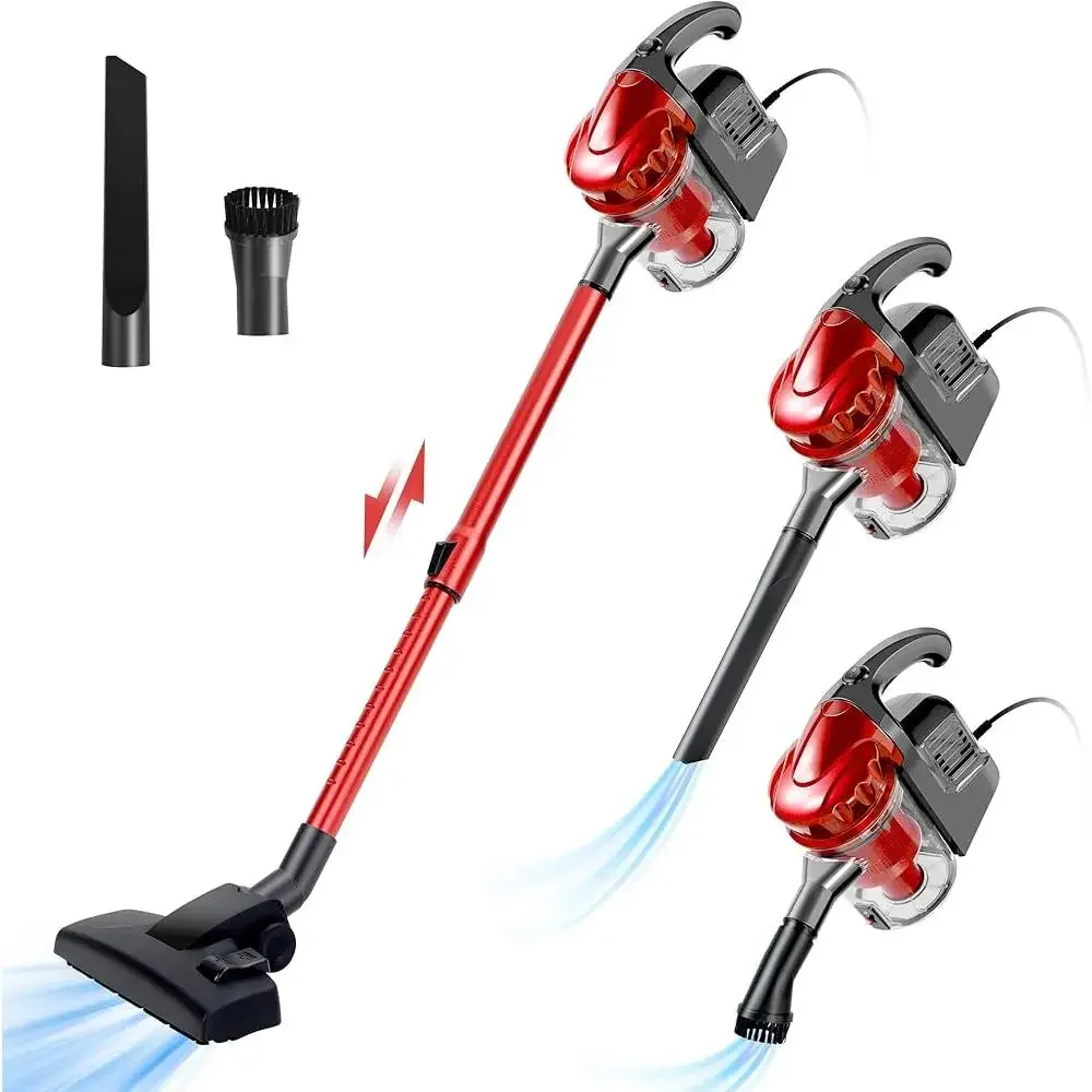 Corded Vacuum Cleaner 600W Motor 17000Pa Suction 4 in 1 Handheld Stick Lightweight Pet Hair Cleaner Hard Floor Carpet