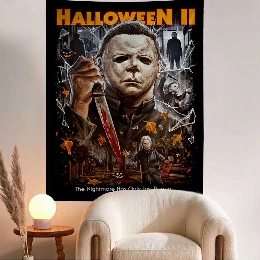 Halloween Michael Myers Anime Beach Swimming Towel Soft Absorbent Washcloth Children\'s Gifts for Kids Travel Camping Gym