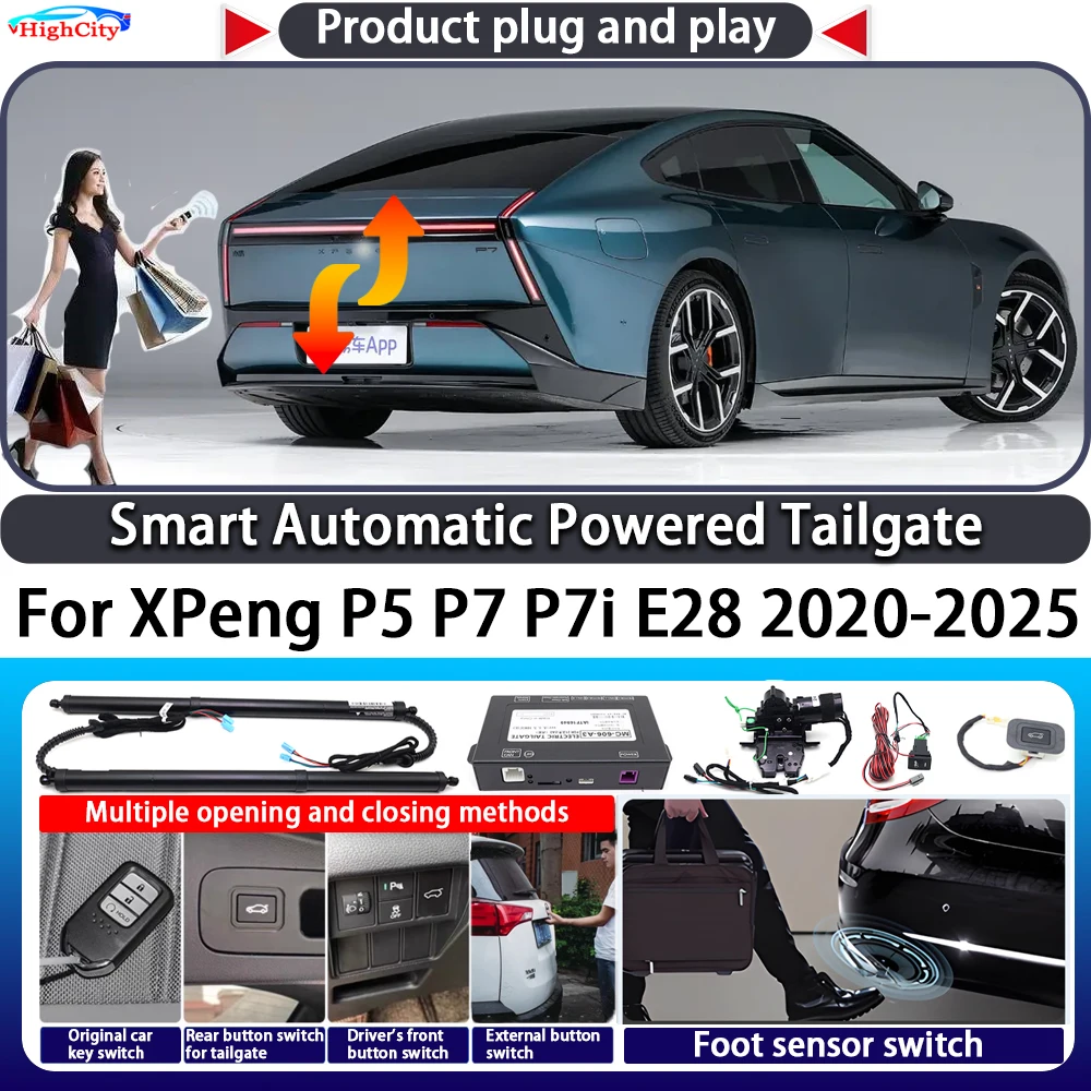 

For XPeng P5 P7 P7i E28 2020-2025 OEM Smart Automatic Powered Tailgate Key Control Trunk Lift Kit Electric Power Tailgate