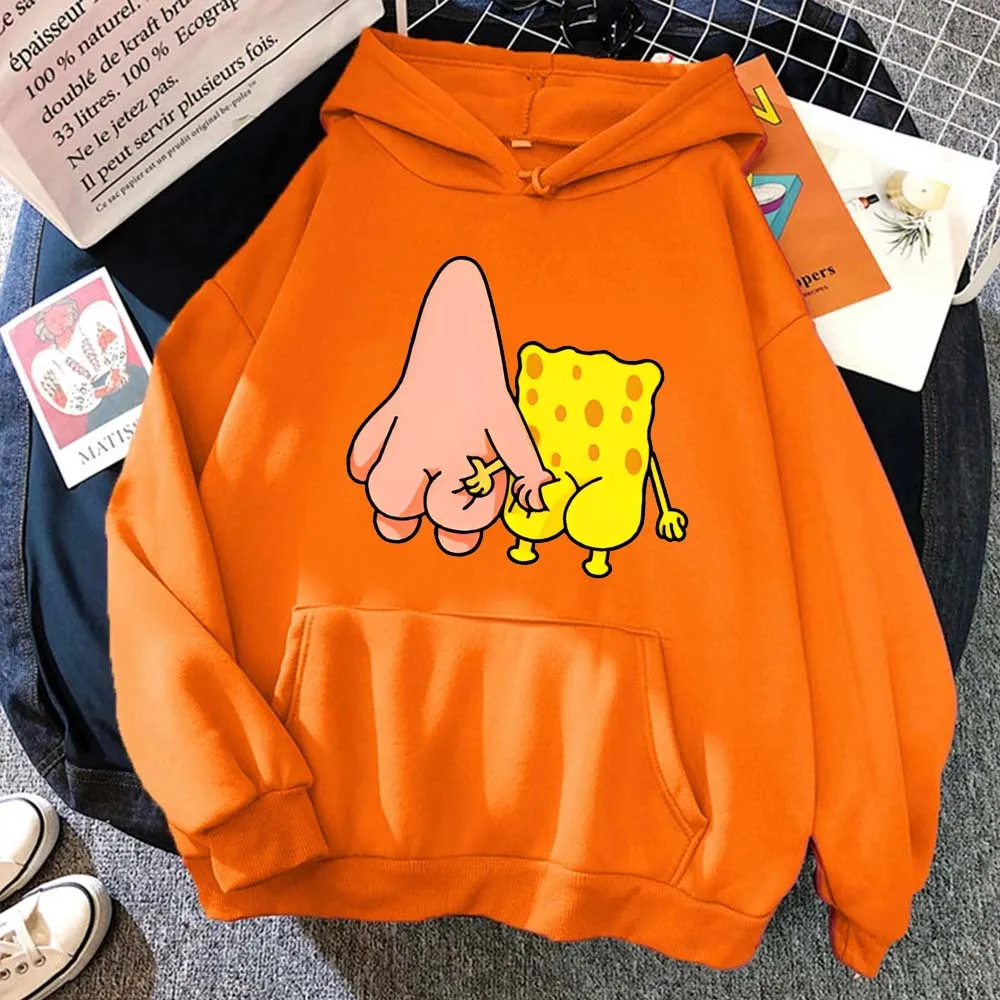 2026 New Fun SpongeBob SquarePants And Patrick Star Men's Fashion Sports Couple Style Plus Big Hoodie